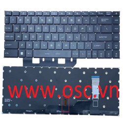 Thay bàn phím laptop MSI Modern 14 B10MW B10RASW B10RBSW MS-14D1 US Keyboard White Backlit